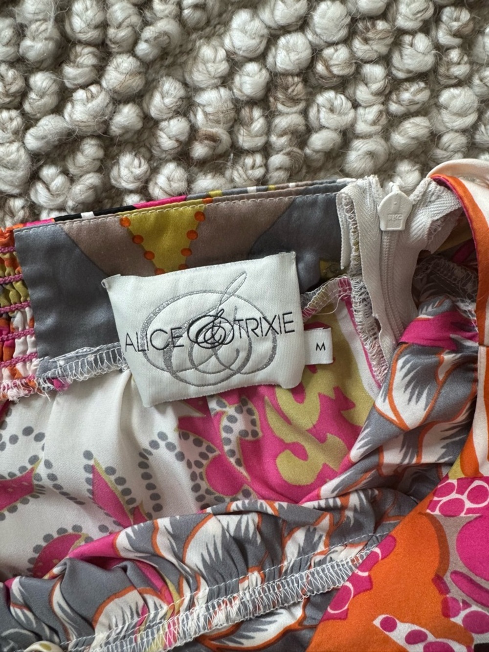 Alice & Trixie Halter Dress in Pink, Orange & Gray, lime green - Picture 8 of 11